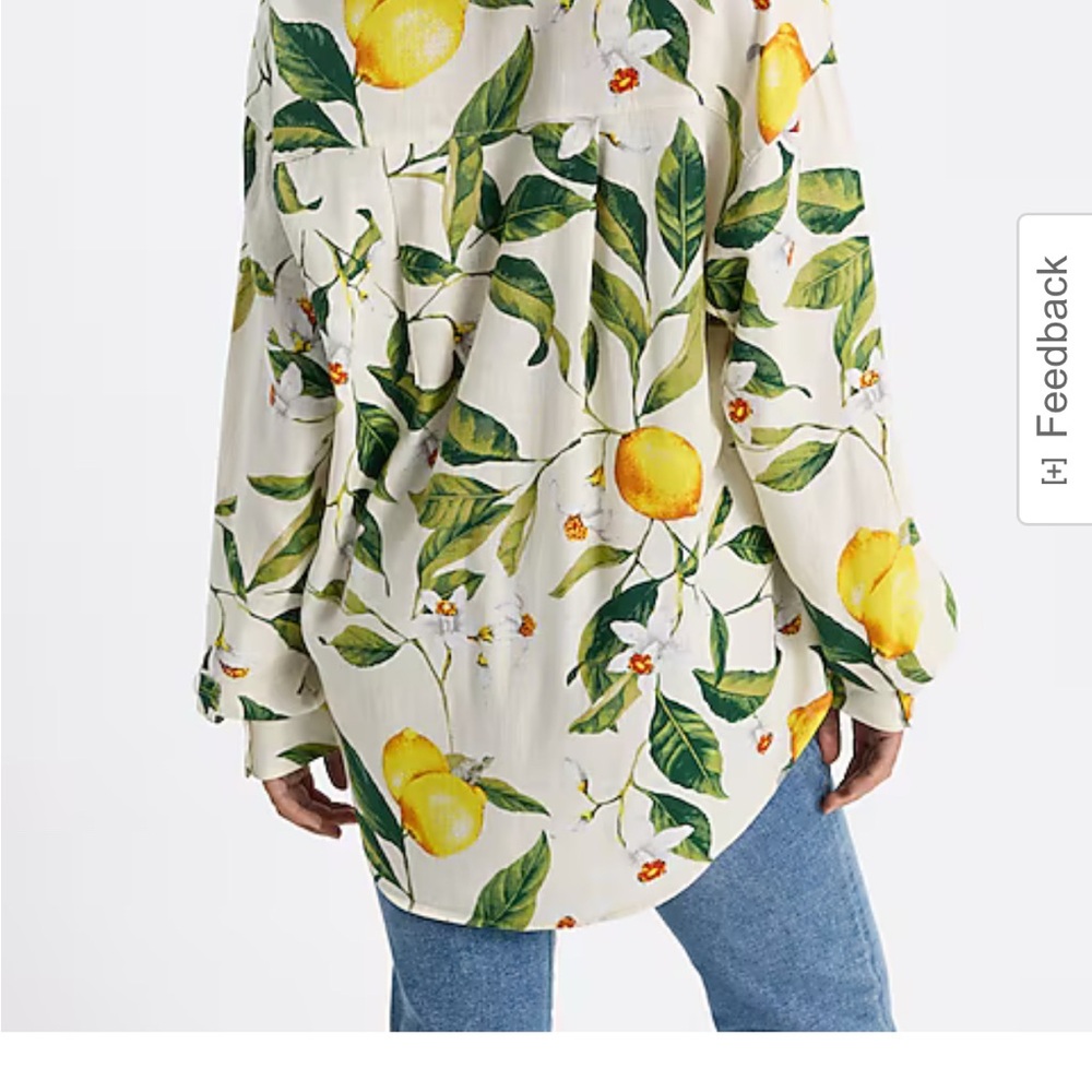 Express Lemon Print Button Down Shirt